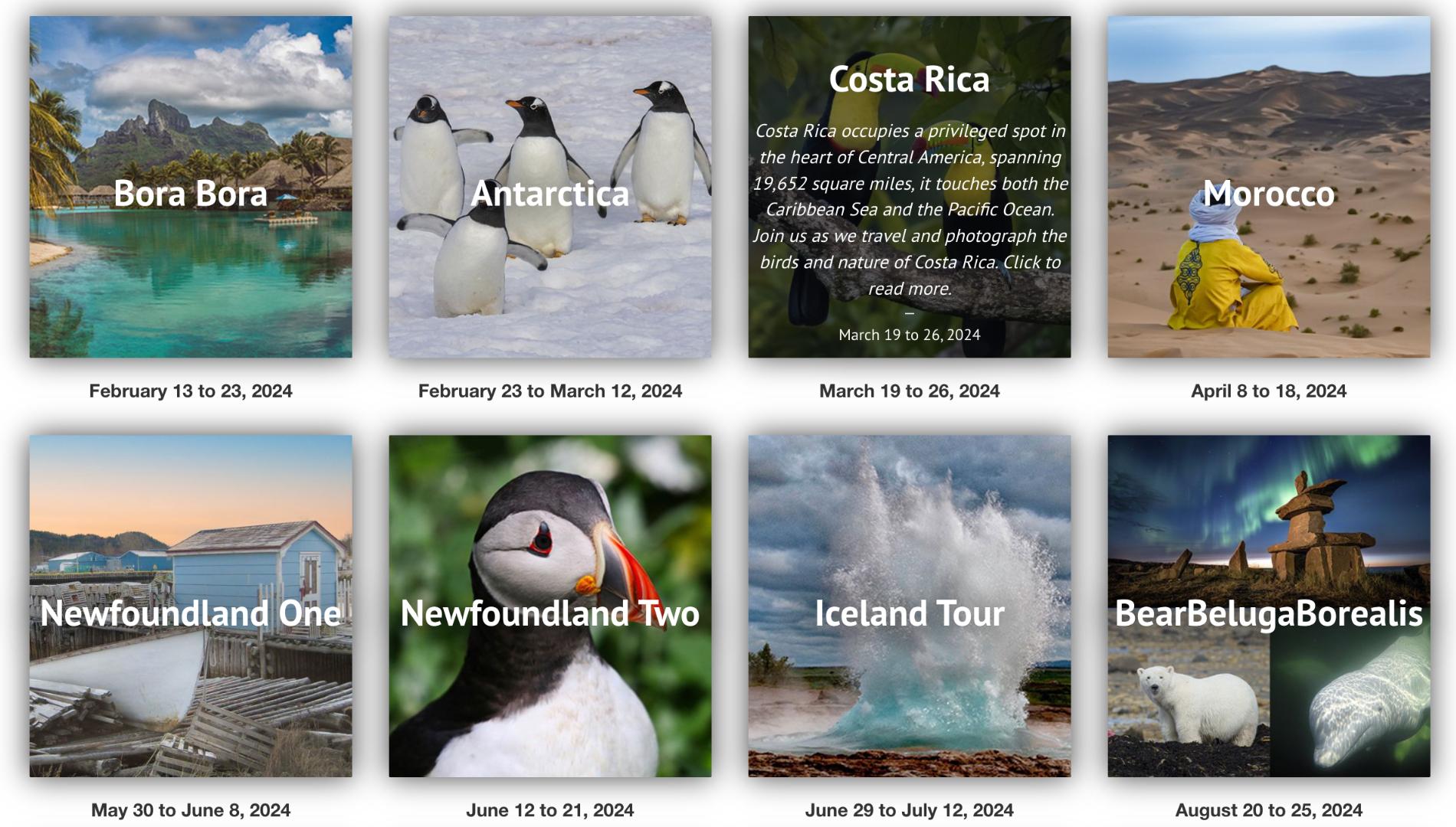 Photo Tour Trekkers Screenshot of Website