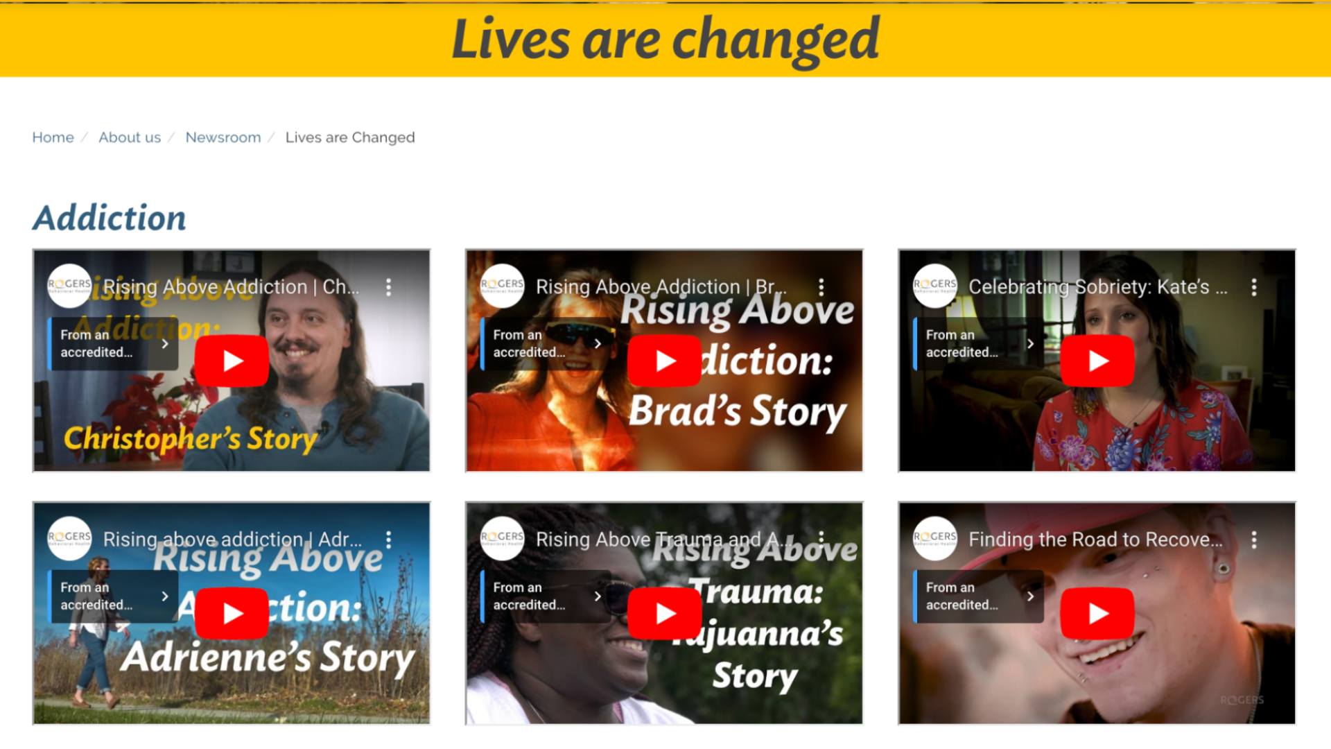 Rogers Behavioral Health's patient stories Rogers Behavioral Health's patient stories
