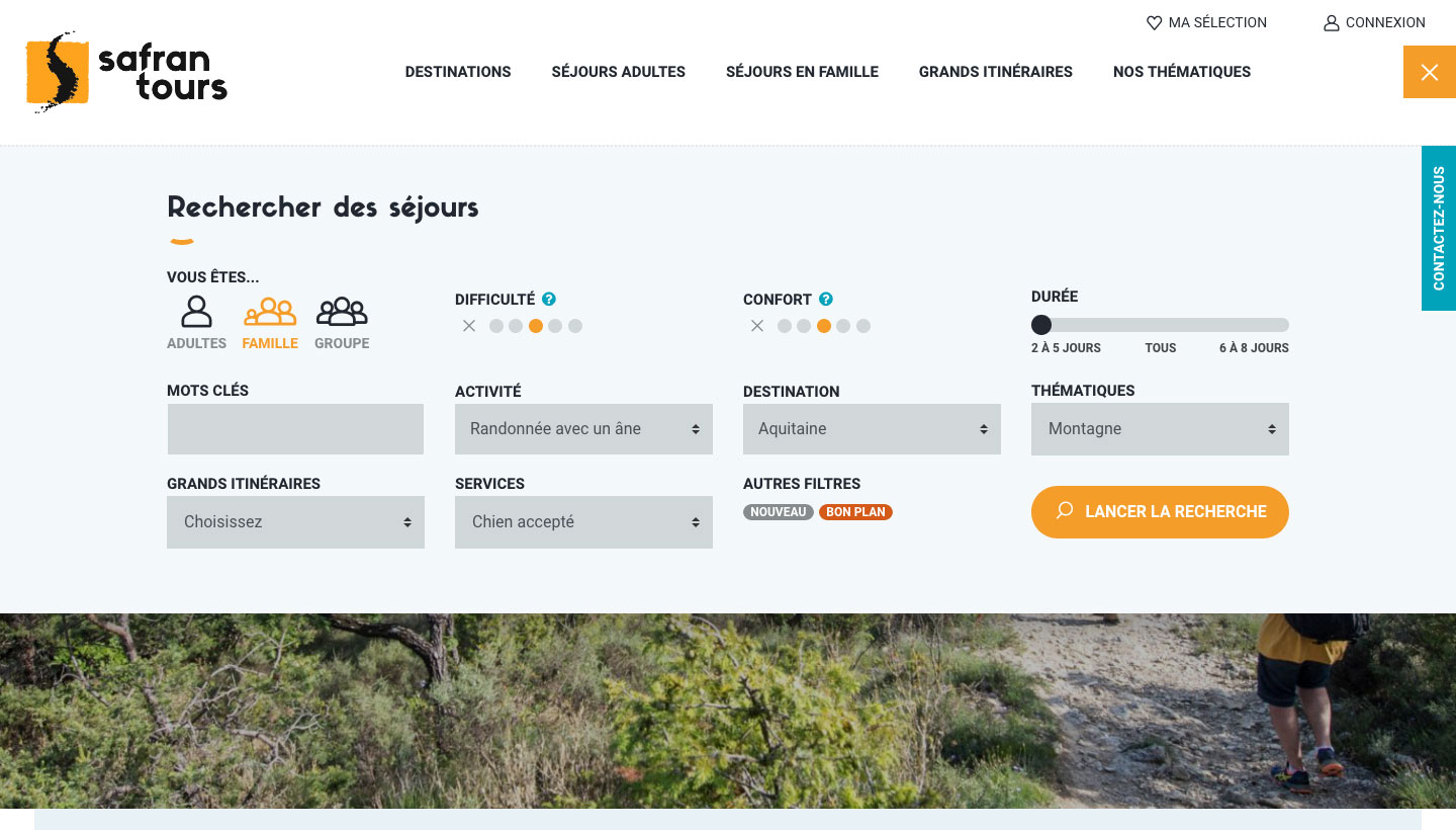 Screenshot An Advanced Search System on Sanfran tours website
