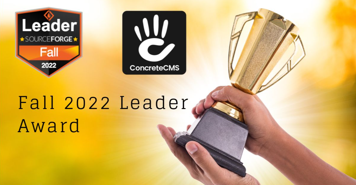 Concrete CMS Wins the Fall 2022 Leader Award in Content Management Systems from SourceForge