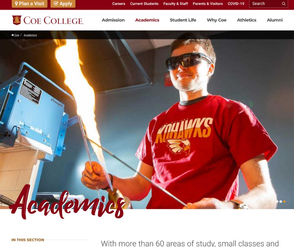 COE College Academics Page